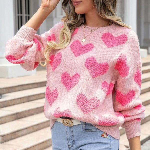 Fuzzy Knitted Sweater Pink