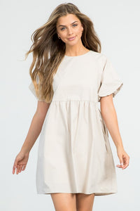 Taupe Poplin Dress - THML